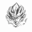 Vegeta, SSJ Blue, anime tattoo design idea
