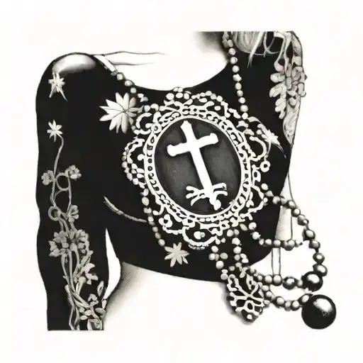 rosary beads on chest tattoo tattoo design idea