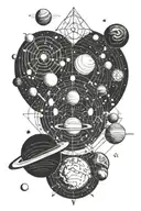 Solar system tattoo design idea