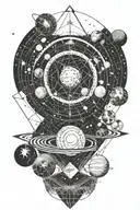 Solar system tattoo design idea