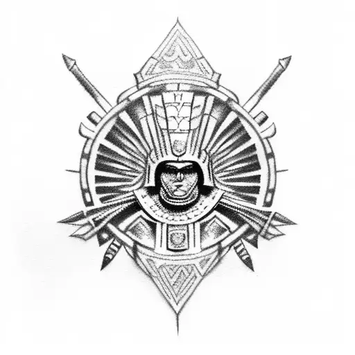 Aztec warrior war neck dressing  tattoo design idea
