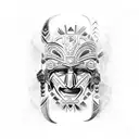 Aztec warrior war neck dressing  tattoo design idea