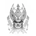 Aztec warrior war neck dressing  tattoo design idea