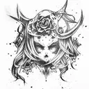 Overlord anime Albedo tattoo design idea