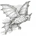 bat flying tattoo design idea