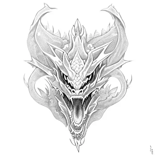 blue eyes white dragon tattoo design idea