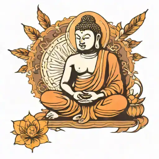 budha sitting tattoo design idea