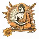 budha sitting tattoo design idea