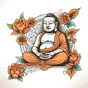 budha sitting tattoo design idea