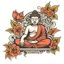 budha sitting tattoo design idea