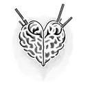 heart and brain  tattoo design idea