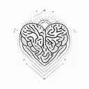 heart and brain  tattoo design idea
