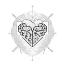 heart and brain  tattoo design idea