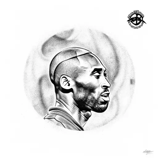 smoked kobe bryant logo with interlocking number 24 and 8 dotted non-snake tattoo design idea