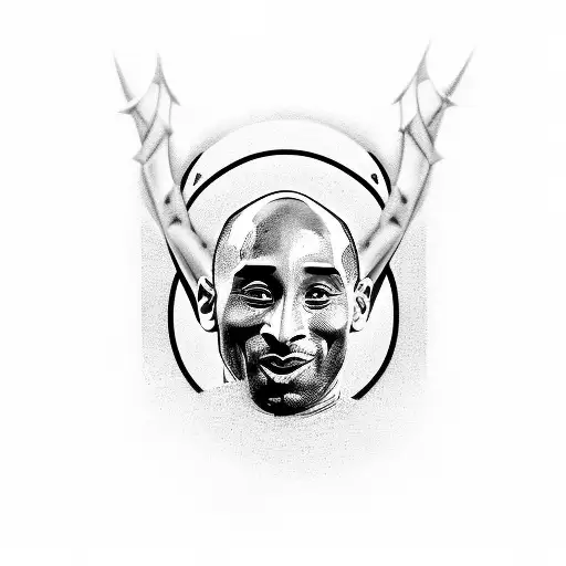 mamba mentality smoked kobe bryant symbol dotted with 8 and 24 stuck, no face of kobe bryant, no snake, no basketball, t tattoo design idea
