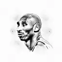 mamba mentality smoked kobe bryant symbol dotted with 8 and 24 stuck, no face of kobe bryant, no snake, no basketball, t tattoo design idea