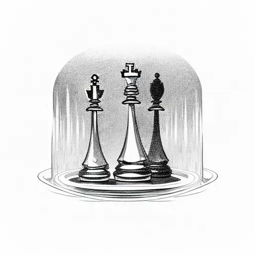 chess piece in mirror tattoo design idea