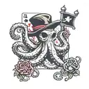 octopus, pirate flag, poker, billiards,roses tattoo design idea