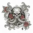 octopus, pirate flag, poker, billiards,roses tattoo design idea