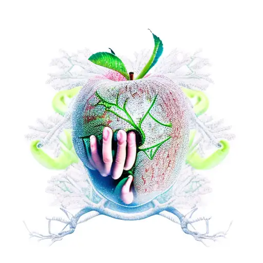 Garden of Eden tree apple snake hand tattoo design idea