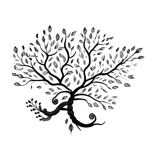 Garden of Eden tree apple snake hand tattoo design idea