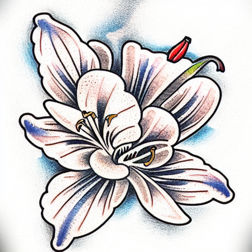 Lily rose of sharon tattoo design idea
