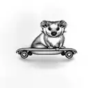 Ferret on a skateboard tattoo design idea