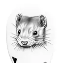 Ferret on a skateboard tattoo design idea