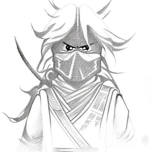 A sketch-style tattoo of the client's favorite Ninjago scene tattoo design idea