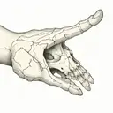 creepy skull with hand reaching into cracked ground  tattoo design idea