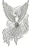 Phoenix rising from flames tattoo design idea