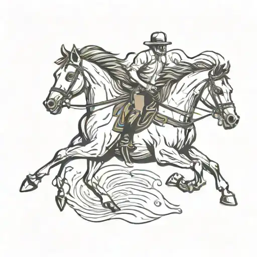 derby horse running tattoo design idea