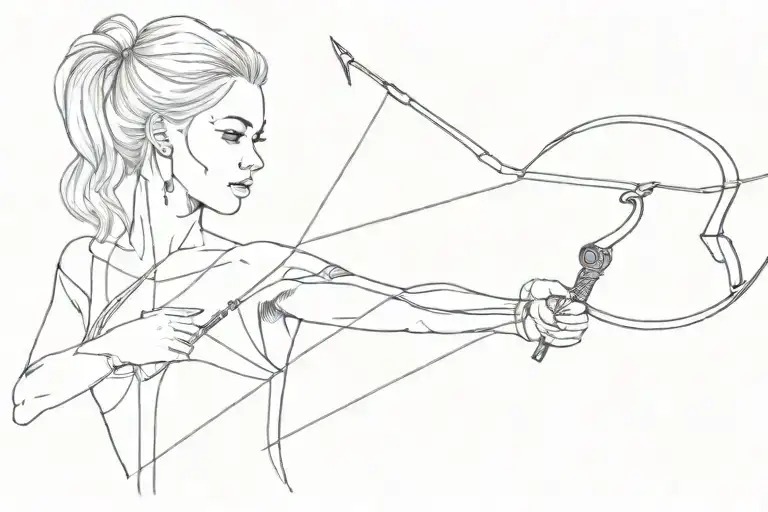 maddison with bow and arrow going tattoo design idea