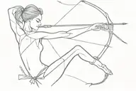maddison with bow and arrow going tattoo design idea