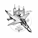 Fighter jet tattoo design idea