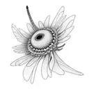 Dragonfly sunflowers  tattoo design idea