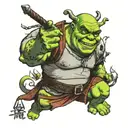 shrek tattoo design idea