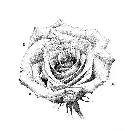 roses and spines tattoo design idea