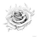 roses and spines tattoo design idea
