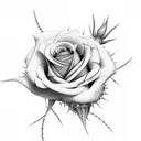 roses and spines tattoo design idea