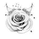 A rock n roll inspired tattoo featuring a guitar and roses tattoo design idea