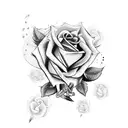 A rock n roll inspired tattoo featuring a guitar and roses tattoo design idea