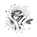 A rock n roll inspired tattoo featuring a guitar and roses tattoo design idea