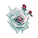 A rock n roll inspired tattoo featuring a guitar and roses tattoo design idea