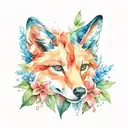 hyacinth and wolf  tattoo design idea