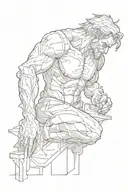 self made man statue tattoo design idea
