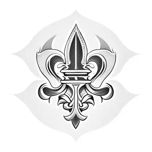 long fleur de lis tattoo design idea
