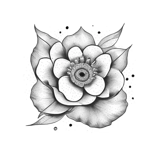 a bouquet with the December, the January, the May and the August birthdate flower tattoo design idea