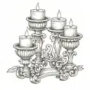 a candlestick with 3 candles   tattoo design idea