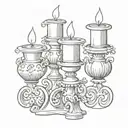 a candlestick with 3 candles   tattoo design idea